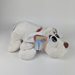 2007 Large Pound Puppy Puppies 01300 Autographed Bowling White Red Collar Plush
